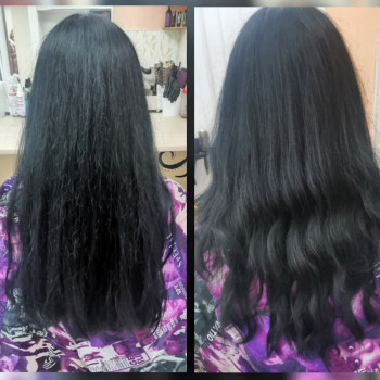 Каскад+укладка на длинные волосы