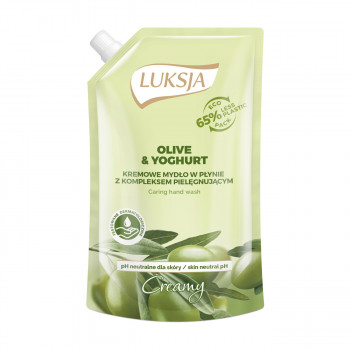 Рідке крем-мило Luksja Creamy Olive&Yogurt Soap Йогурт та оливкова олія, 400 мл (дойпак)