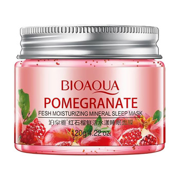 Нічна мінеральна маска для обличчя Bioaqua Pomegranate Fesh Moisturizing Mineral Sleep Mask з екстрактом граната та гіалуроновою кислотою, 120 г