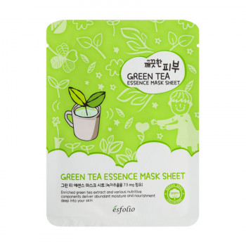 Тканинна маска для обличчя Esfolio Green Tea Essence Mask Sheet з зеленим чаєм, 25 мл