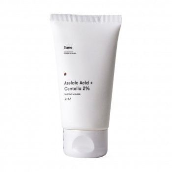 Очищувальний гель для обличчя Sane Azelaic Acid + Centella 2% Soft Gel-Mousse pH 6.7, 40 мл
