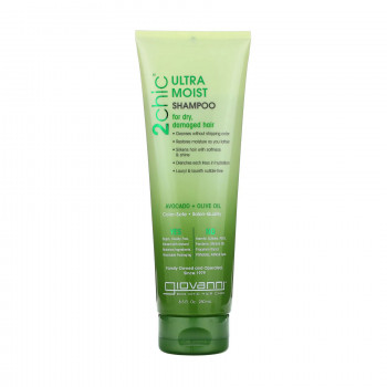 Зволожувальний шампунь Giovanni 2chic Ultra-Moist Shampoo Avocado & Olive Oil для сухого та пошкодженого волосся, з оливковою олією та авокадо, 250 мл