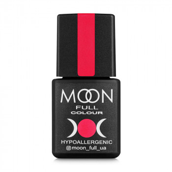 Гель-лак для нігтів Moon Full Color Hypoallergenic Gel Polish 126 яскравий вогненно-рожевий, 8 мл