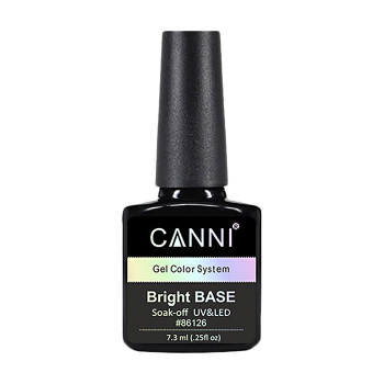 Кольорове базове покриття для гель-лаку Canni Bright Base Soak-off UV&LED Gel Color System 651 Ніжний мятний, 7.3 мл
