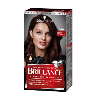 Інтенсивна крем-фарба для волосся Brillance 896 Чорно-бордовий, 160 мл