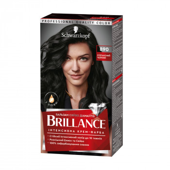 Інтенсивна крем-фарба для волосся Brillance 890 Елегантний чорний, 160 мл