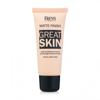 Тональний крем для обличчя Bless Beauty Great Skin Matte Finish 01 Light Beige, 30 мл