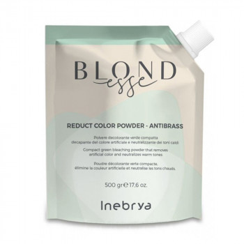 Освітлювальна зелена пудра для волосся Inebrya Blondesse Reduct Color Powder Antibrass, 500 г