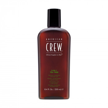 Засіб по догляду за волоссям та тілом American Crew 3-in-1 Tea Tree Shampoo, Conditioner and Body Wash Чайне дерево, чоловічий, 250 мл