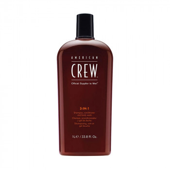 Чоловічий шампунь, кондиціонер і гель для душу 3 в 1 American Crew 3-in-1 Shampoo, Conditioner & Body Wash, 1 л