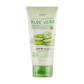 Пінка для вмивання обличчя Esfolio Aloe Vera Soothing Cleansing Foam заспокійлива, з алое вера, 150 мл