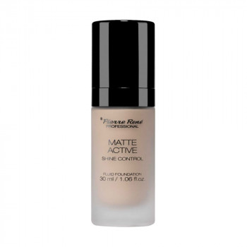 Матувальна тональна основа для обличчя Pierre Rene Matte Active Shine Control Fluid Foundation, 02 Polcelain, 30 мл