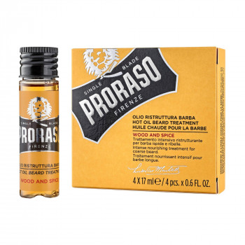 Олія для бороди Proraso Hot Oil Beard Treatment Wood & Spice, 4*17 мл