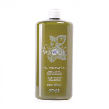 Делікатний зволожувальний шампунь для сухого волосся Echosline Maqui 3 All-In Delicate Hydrating Vegan Shampoo, 975 мл