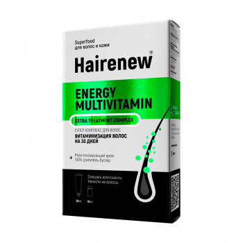 Інноваційний комплекс для волосся Hairenew Energy Multivitamin Extra Treatment Complex Вітамінізація на 30 днів (крем, 30 мл + бустер, 10 мл)