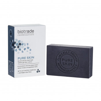 Мило-детокс для обличчя та тіла Biotrade Pure Skin Black Detox Soap Bar, 100 г