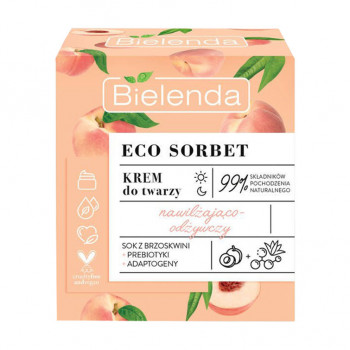 Зволожувальний та живильний крем для обличчя Bielenda Eco Sorbet Moisturizing & Nourishing Face Cream з екстрактом персика, 50 мл