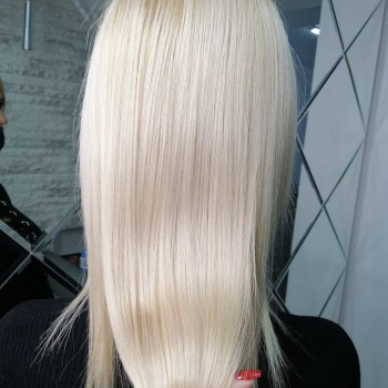 Окрашивание блонд+холодный ботокс