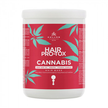 Маска для волосся Kallos Cosmetics Hair Pro-Tox Cannabis Mask з олією насіння конопель, кератином та вітамінним комплексом, 1 л