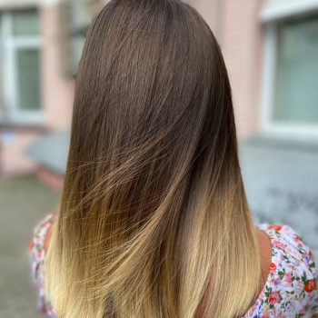 Женская стрижка омбре прямые волосы, фото - Салон красоты Fargo