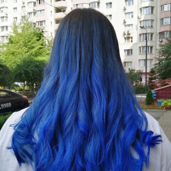 Женская стрижка омбре синий цвет волос, фото - Салон красоты Fargo