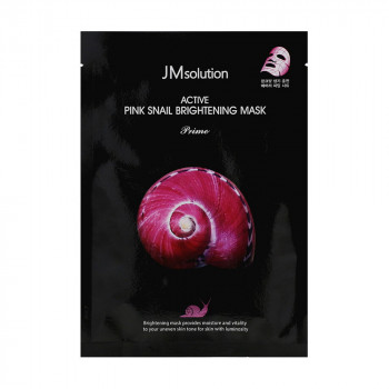 Тканинна маска для обличчя JMsolution Active Pink Snail Brightening Mask Prime з муцином равлика, 30 мл