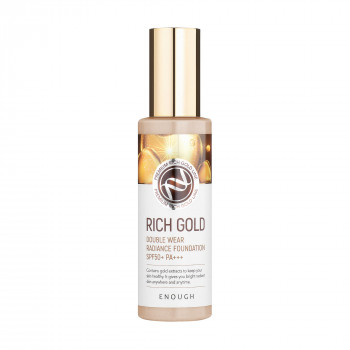 Сяюча тональна основа для обличчя Enough Rich Gold Double Wear Radiance Foundation SPF 50+ PA+++ з екстрактом золота, тон 13, 100 мл