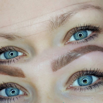 Пудровые бровки