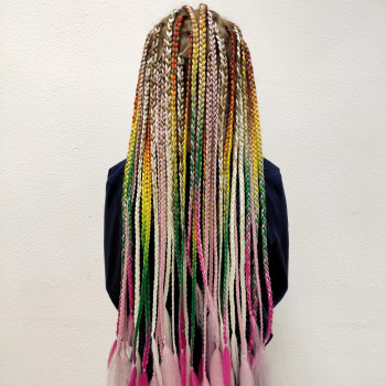 Плетение волос косички на всю голову, фото - Парикмахер Лариса Скворцова