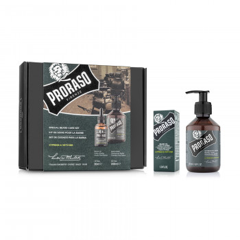 Подарунковий набір для догляду за бородою Proraso Cypress & Vetyver (шампунь для бороди, 200 мл + олія для бороди, 30 мл)