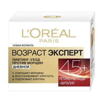 Денний крем для обличчя L'Oreal Paris Вік експерт, Ліфтинг-догляд проти зморщок, 45+, 50 мл