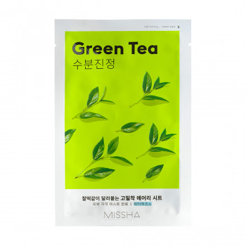 Тканинна маска для обличчя Missha Airy Fit Sheet Mask Green Tea з екстрактом зеленого чаю, 19 г