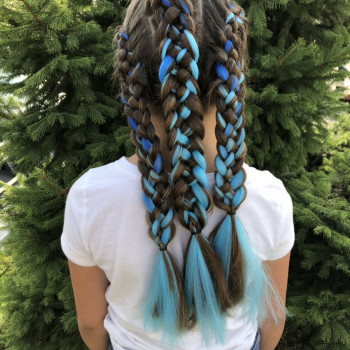 Пятипрядная коса с канекалоном