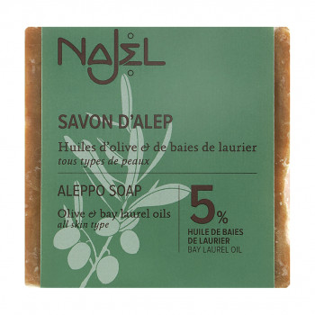 Алеппське мило Najel Aleppo Soap 5% Bay Laurel Oil для всіх типів шкіри,190 г