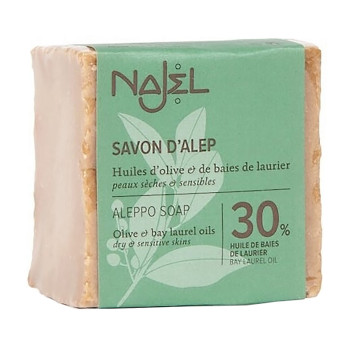 Алеппське мило Najel Aleppo Soap 30% Bay Laurel Oil для сухої та чутливої шкіри, 185 г