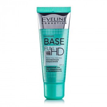 База під макіяж Eveline Cosmetics Base Full HD SPF 10 для маскування почервонінь, 30 мл