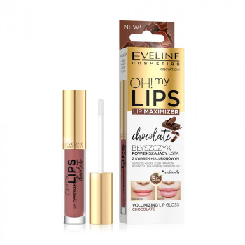 Блиск для губ з ефектом збільшення Eveline Cosmetics OH! My Lips Lip Maximizer Chocolate Шоколад, 4.5 мл