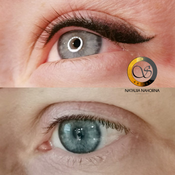 Стрелочка с растушовкой фото до и после процедуры