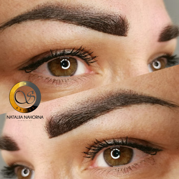 Перекрытие старого татуажа в технике пудровое напыление бров