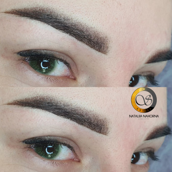 Пудровое напыление бровей