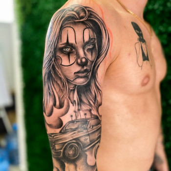 Тату девушка чикано авто, фото - Тату мастер Вадим Тату