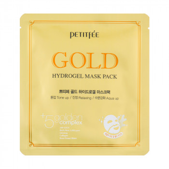 Гідрогелева маска для обличчя з золотим комплексом +5 Petitfee & Koelf Gold Hydrogel Mask Pack +5 golden complex, 32 г