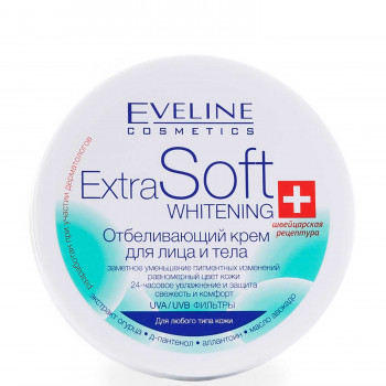 Відбілювальний крем для обличчя та тіла Eveline Cosmetics Extra Soft Whitening, 200 мл