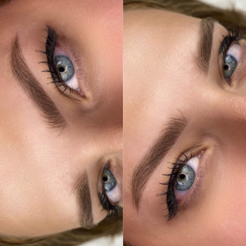 Зажившие бровки после одной процедуры пудрового напыления