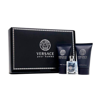 Парфумований набір чоловічий Versace Pour Homme (туалетна вода, 5 мл + бальзам після гоління, 25 мл + шампунь для тіла та волосся, 25 мл)