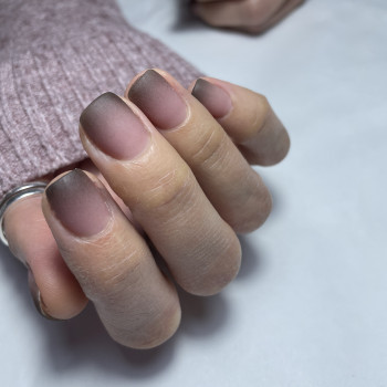 Матовый маникюр омбре осенний, фото - Мастер маникюра Оксана Чебыкина