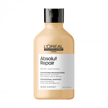 Шампунь для інтенсивного відновлення пошкодженого волосся L'Oreal Professionnel Serie Expert Absolut Repair Gold Quinoa + Protein Shampoo, 300 мл