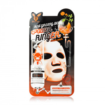 Тканинна маска для обличчя Elizavecca Milky Piggy Cyborg Red Ginseng Deep Power Ringer Mask Pack з екстрактом червоного женьшеню, 23 мл