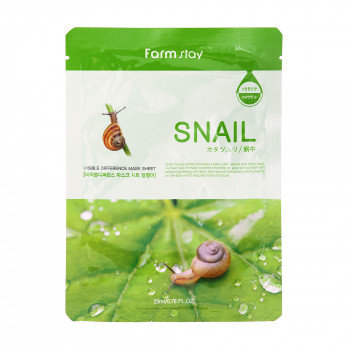 Тканинна маска для обличчя FarmStay Visible Difference Mask Sheet Snail з муцином равлика, 23 мл
