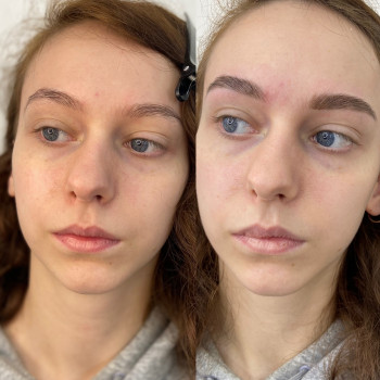 Покраска брів фарбою Elan та корекція форми